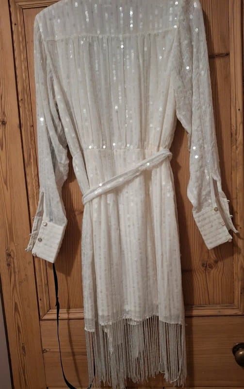River Island River Island Ivory Sequinned Wrap Dress