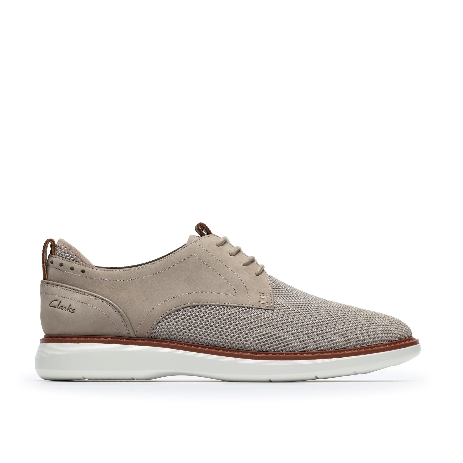 Clarks Clarks Men's Brantin Plain Grey Knit Lace Up