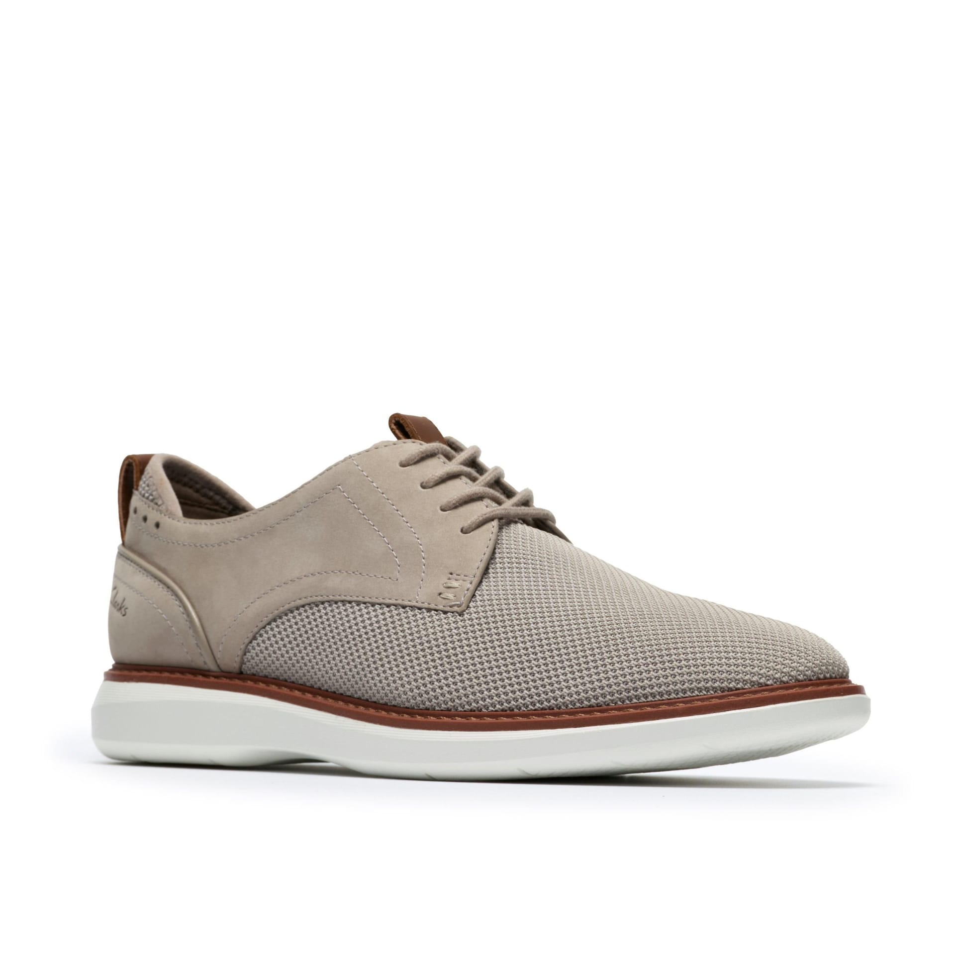 Clarks Clarks Men's Brantin Plain Grey Knit Lace Up - 4