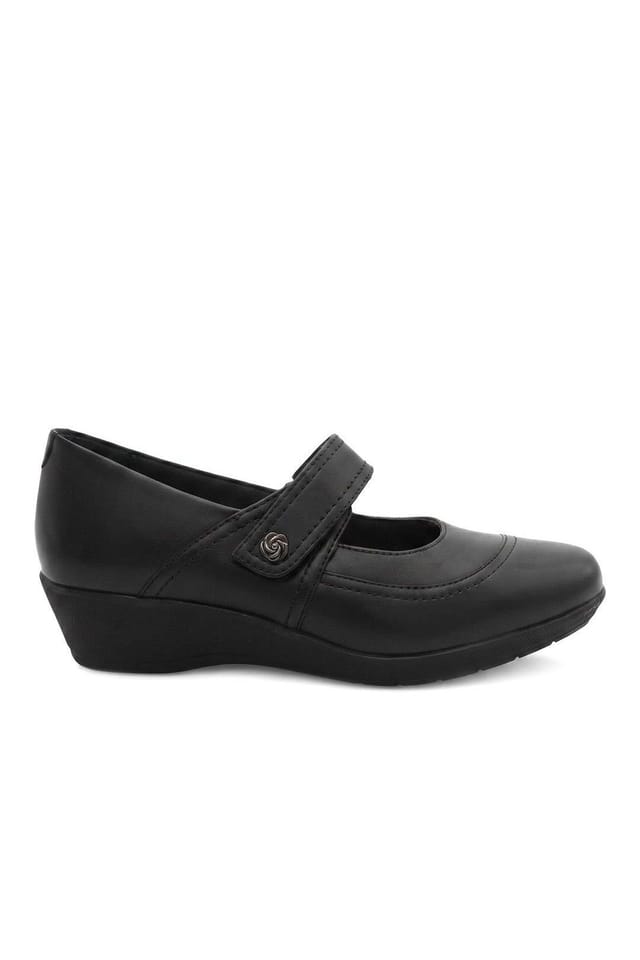 Pavers Pavers Women's Smart Leather Touch Fasten Mary Janes in Black - 2