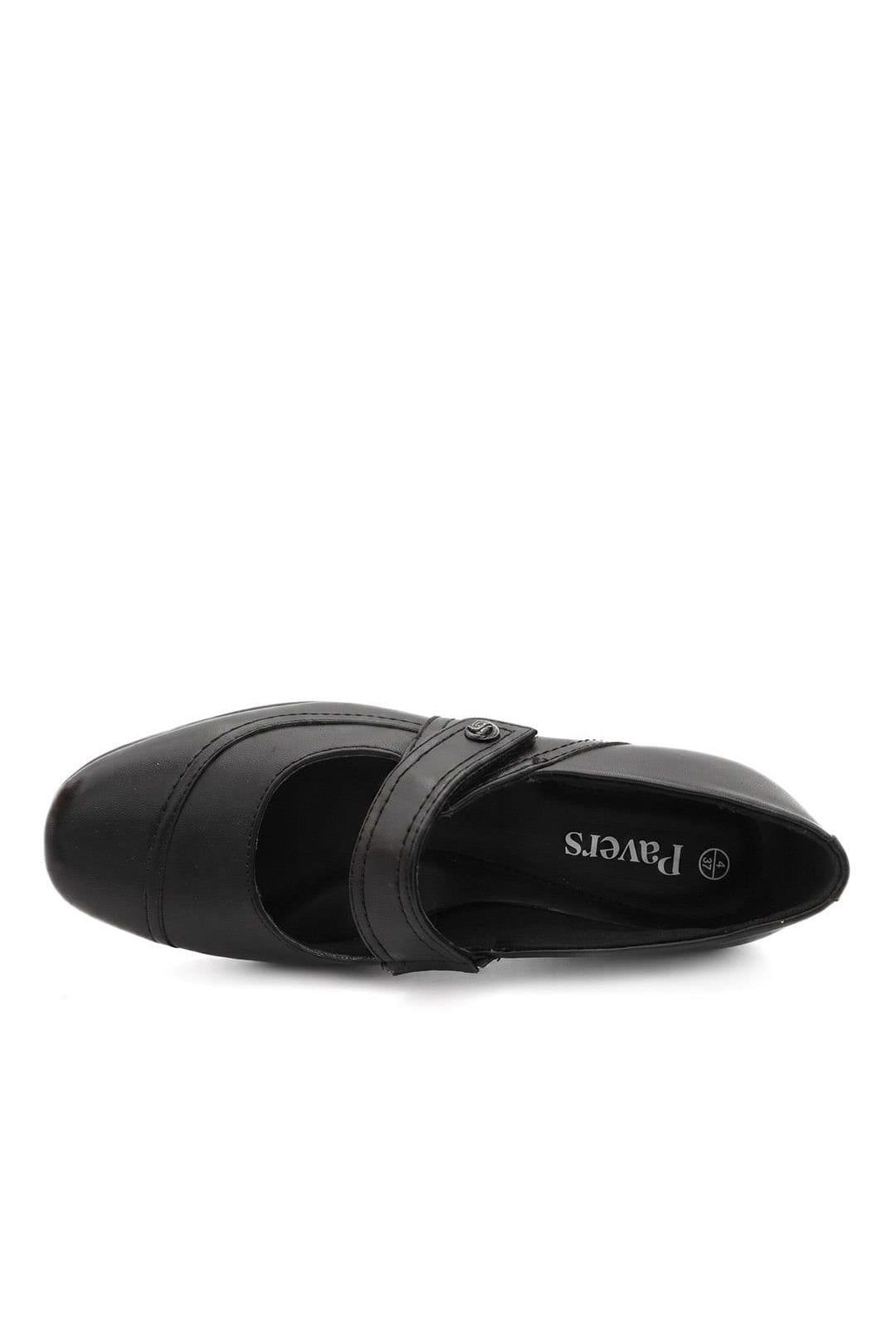 Pavers Pavers Women's Smart Leather Touch Fasten Mary Janes in Black - 4