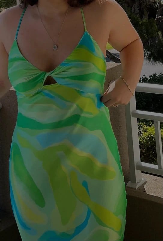 Bershka Bershka Green and Blue Midi Dress - 1