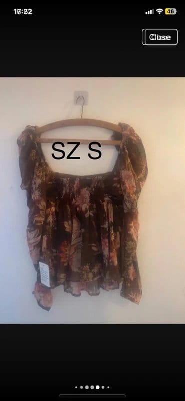 ASOS Design Burgundy Pink Floral Chiffon Blouse Top Sz 8 BNWT