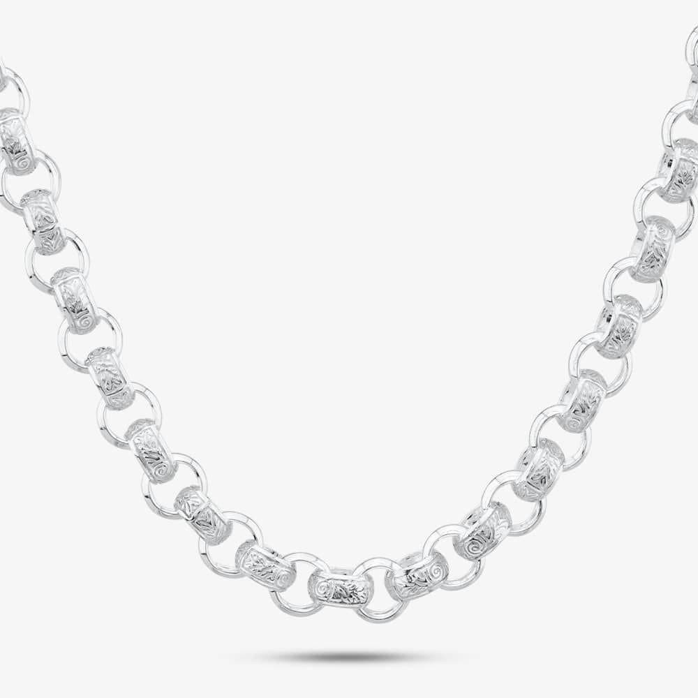 T.H.Baker T.H.Baker Women's Silver 20 Inch Patterned Belcher Chain HLRB-900-AG-20