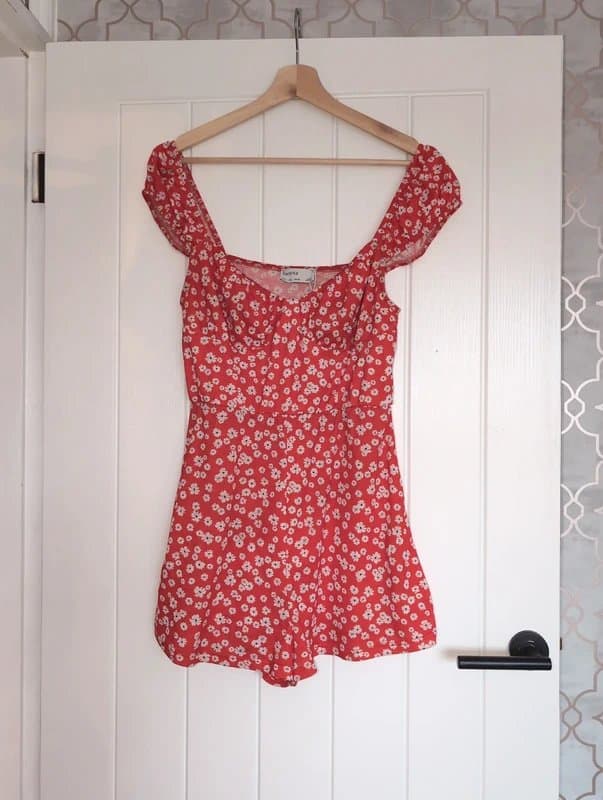 Bershka Stretchy floral jumpsuit.