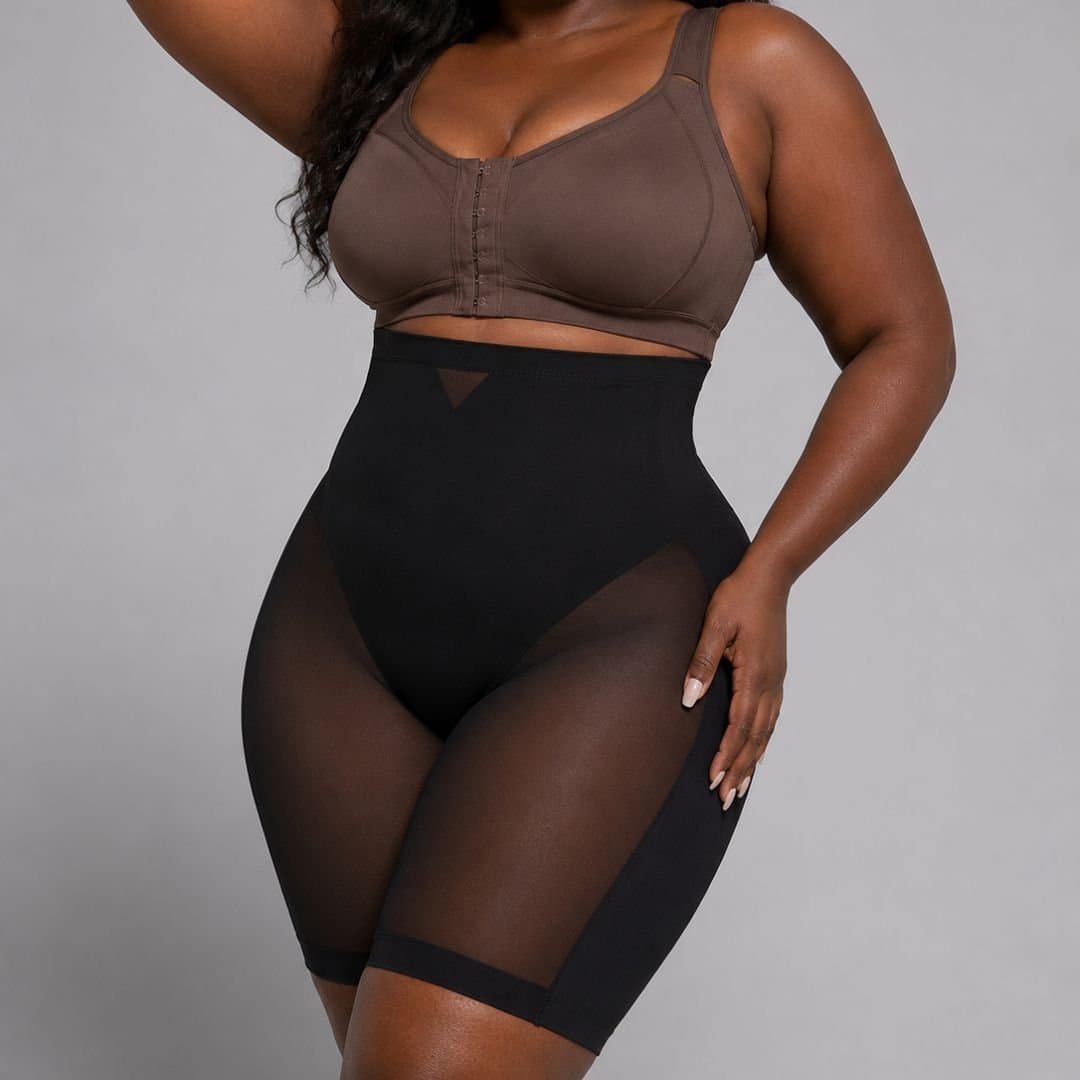 GWB Shapewear GWB Shapewear Women's Seamless High Waist Tummy Control Shapewear Shorts Butt Lifting & Anti-Chafing in Black