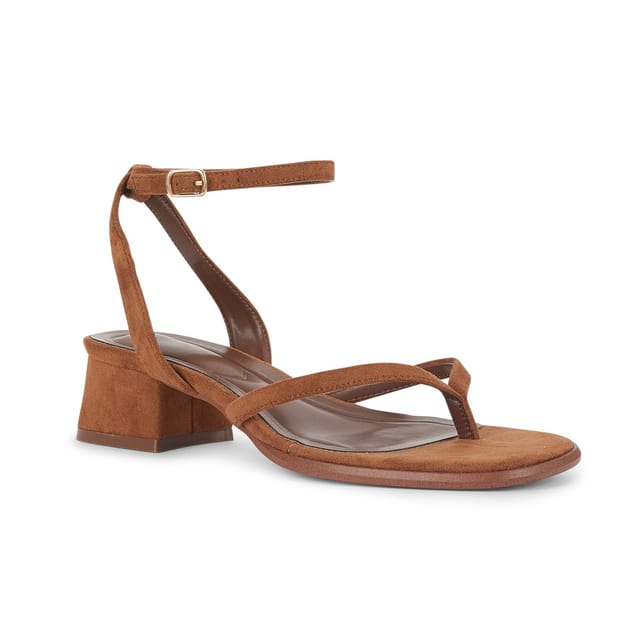 Truffle Collection Truffle Collection Women's Block Heel Open Toe Sandals Buckle Strap Polyurethane Summer Shoes in Tan - 3