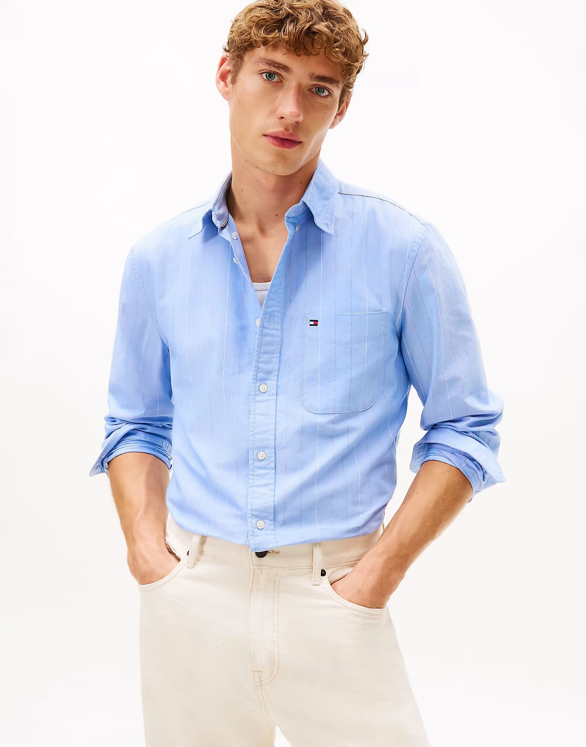 ASOS Tommy Hilfiger Light Blue Pinstripe Oxford Shirt