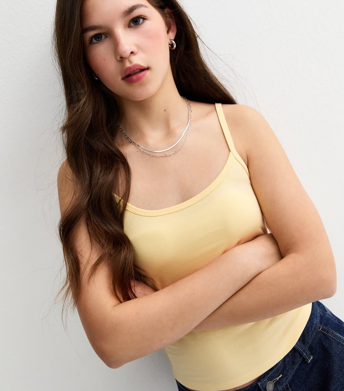 New Look Girls' Light Yellow Scoop Neck Cami Vest Top New Look