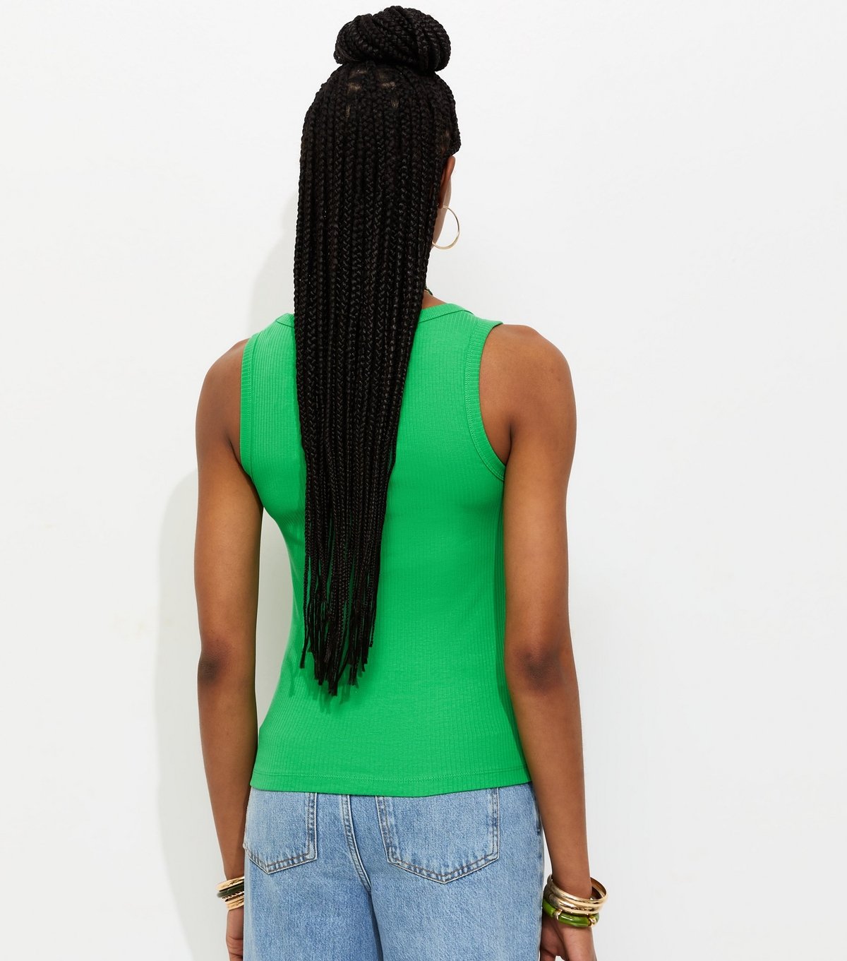 New Look Women's Bright Green Square Neck Vest Top New Look - 4