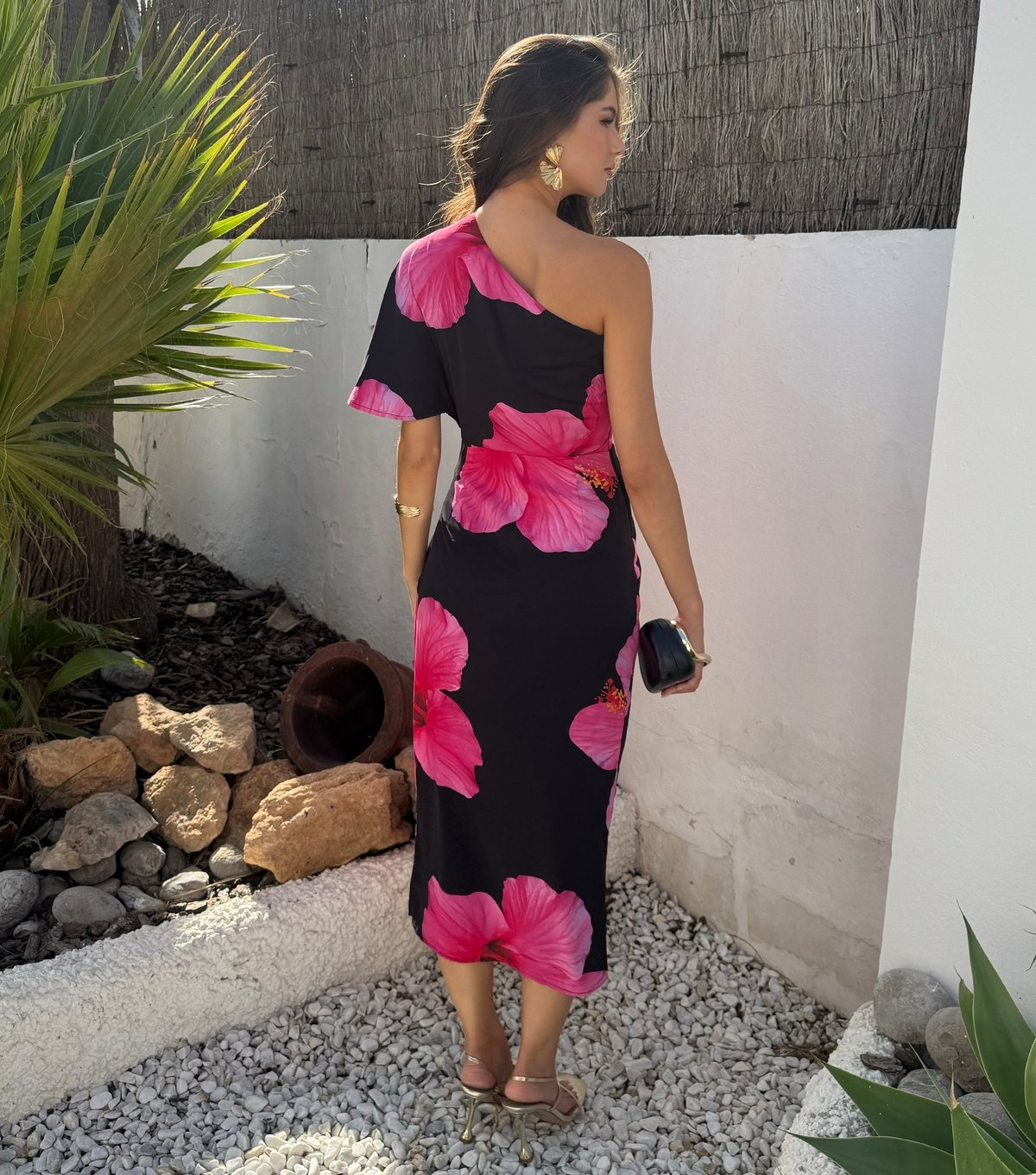 AX Paris Women's Pink Floral One Shoulder Midi Dress AX Paris New Look - 3