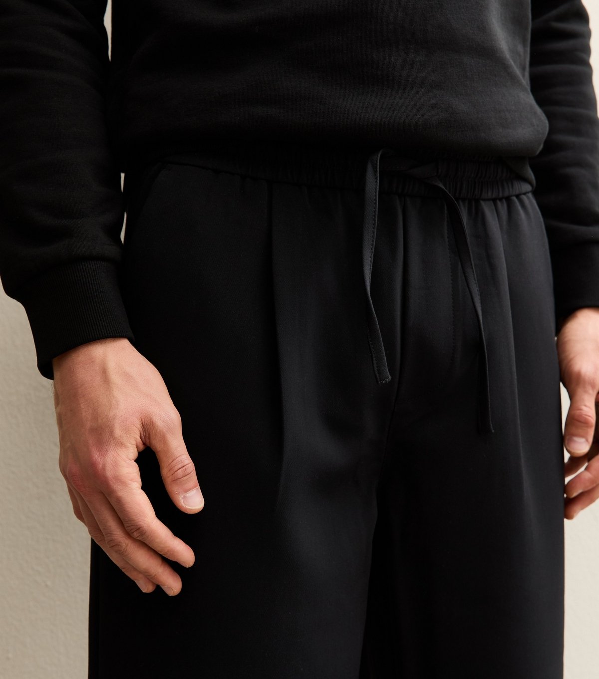 Only and Sons Men's Black Drawstring Trousers Only and Sons New Look - 2