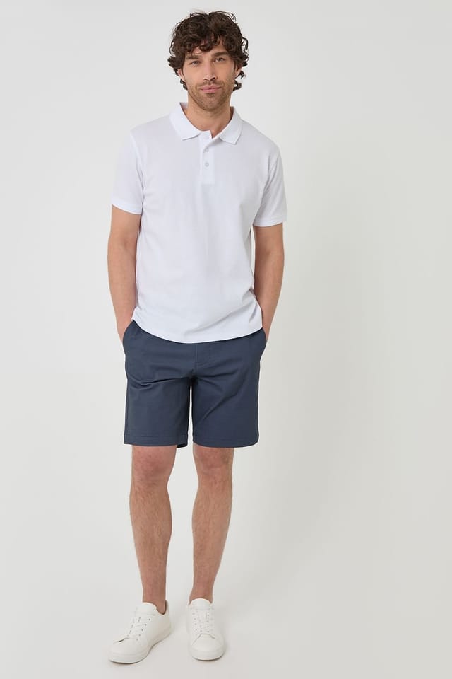 Threadbare Threadbare Men's Textured Cotton Polo Shirt in White - 3