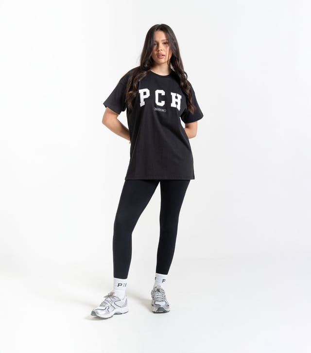 Peach Fit Women's Black PCH Logo Elsie Tee Peach Fit New Look - 2