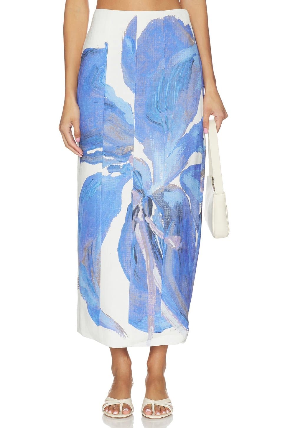 revolve Revolve Spliced Bloom Floral Midi Skirt