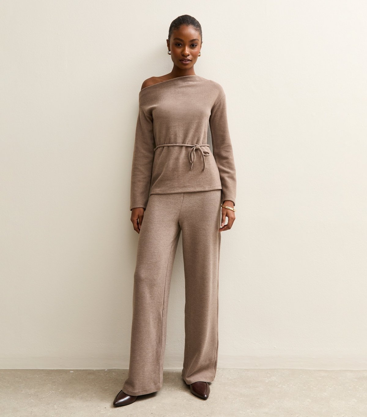 New Look Women's Mink Soft Touch Wide Leg Trousers New Look - 3