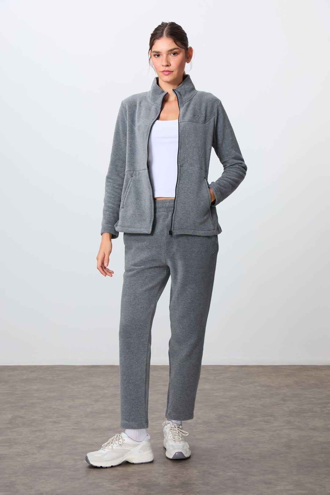 Tommy Life Tommy Life Women's Long-Sleeve Zipper Tracksuit Set in Grey - 4