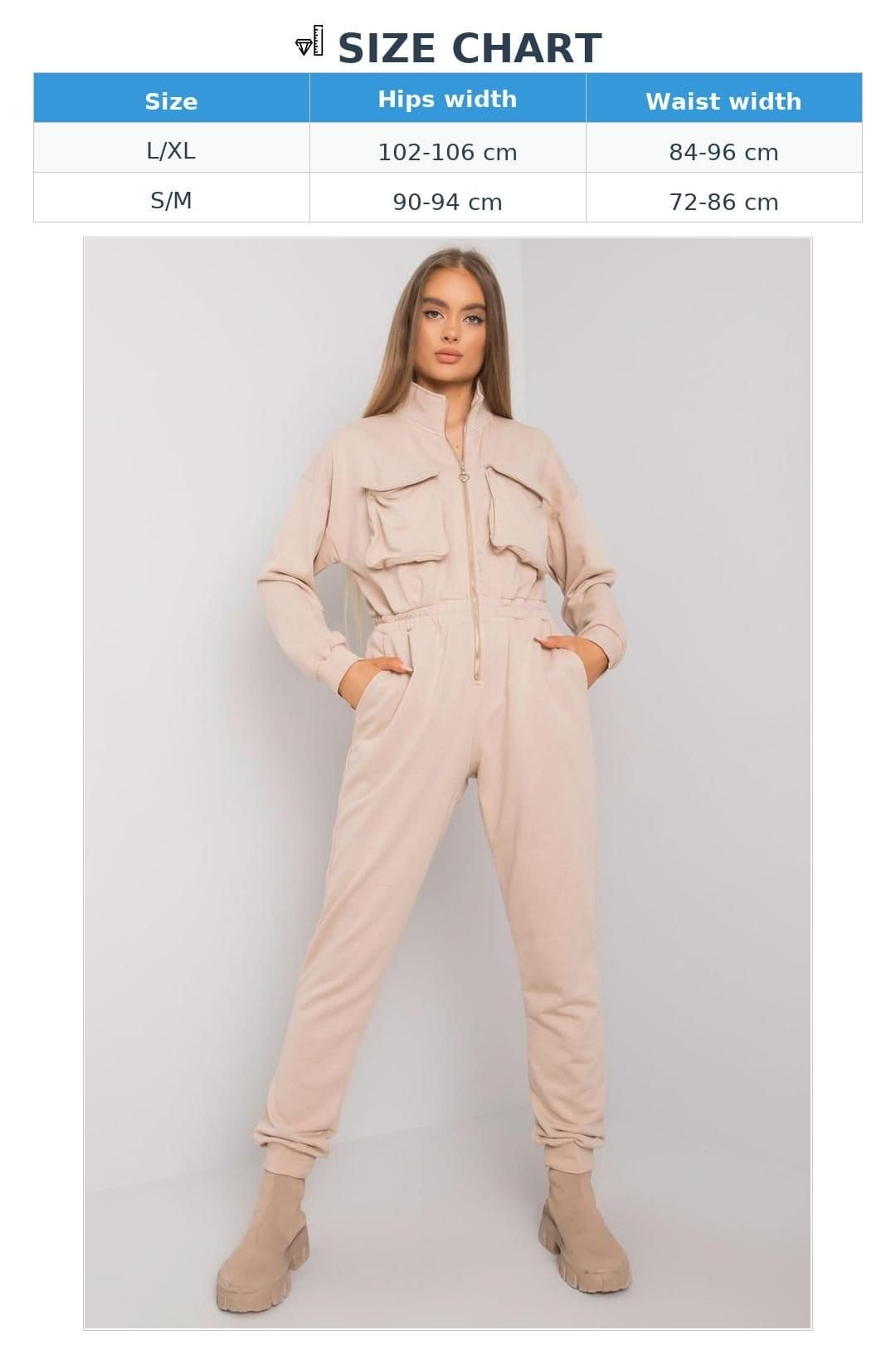 Love Lace Love Lace Women's Beige Cotton Zipped Jumpsuit - 4