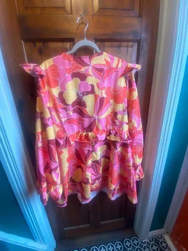 ASOS Floral Party Dress Size 18 in Orange and Yellow
