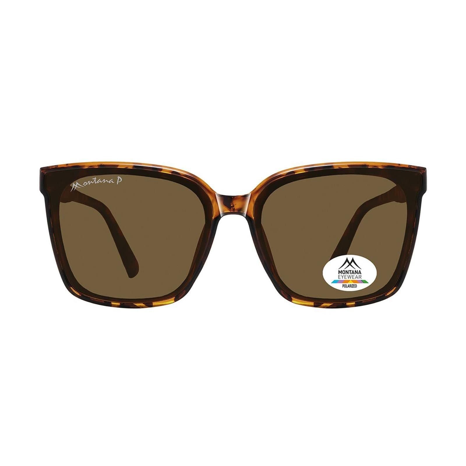 montana montana Women's Square Tortoise Brown Polarized MP67
