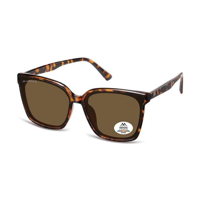 montana montana Women's Square Tortoise Brown Polarized MP67 - 2