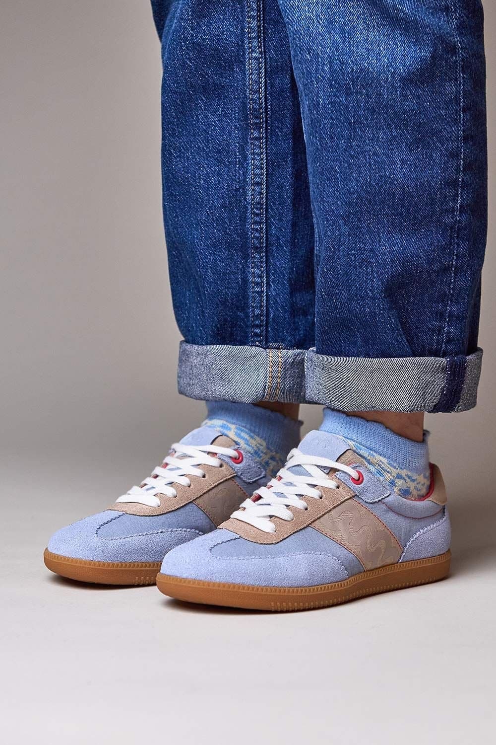 Moshulu Moshulu Women's 'Margot' Sporty Lace Up Trainers in Light Blue