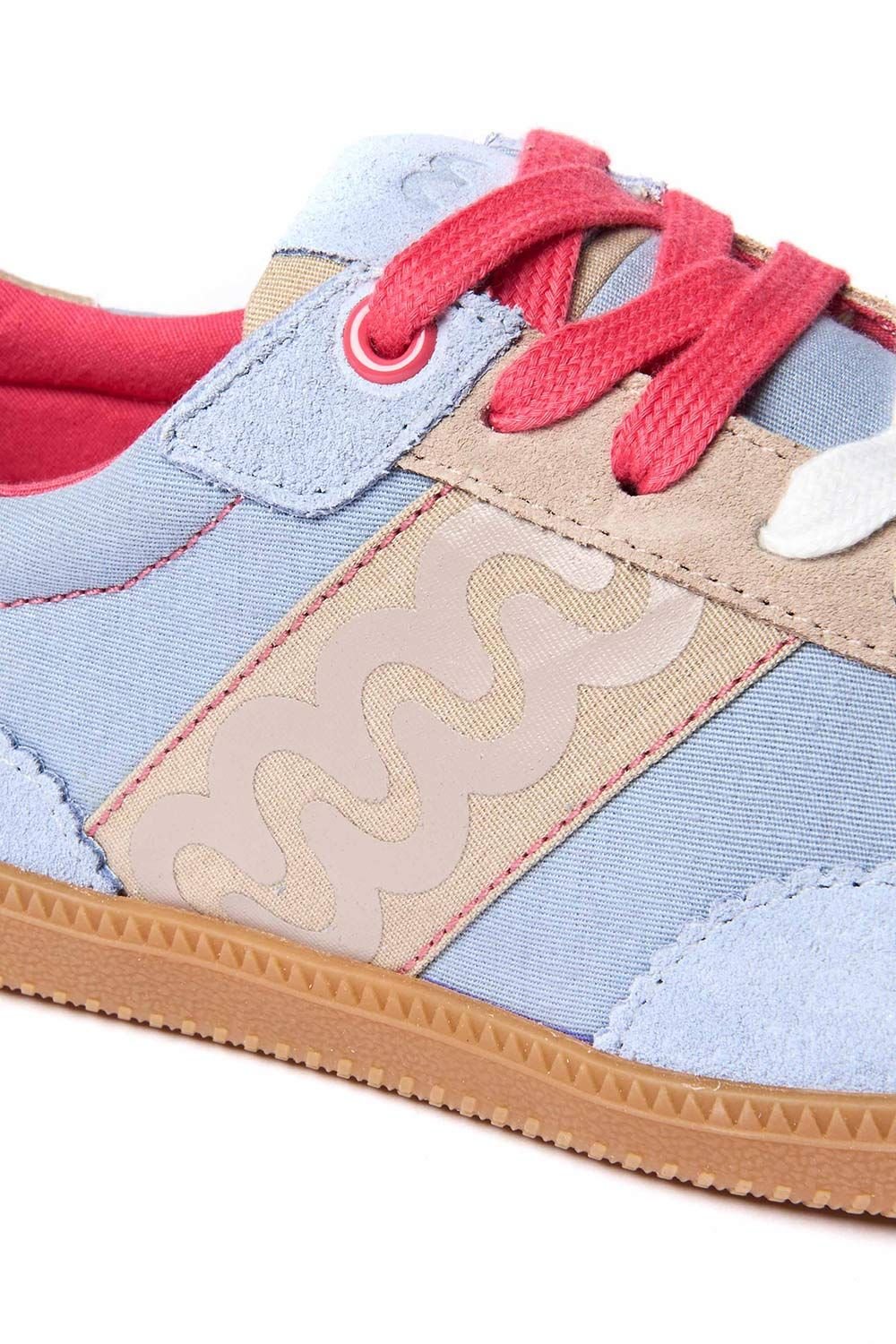 Moshulu Moshulu Women's 'Margot' Sporty Lace Up Trainers in Light Blue - 3