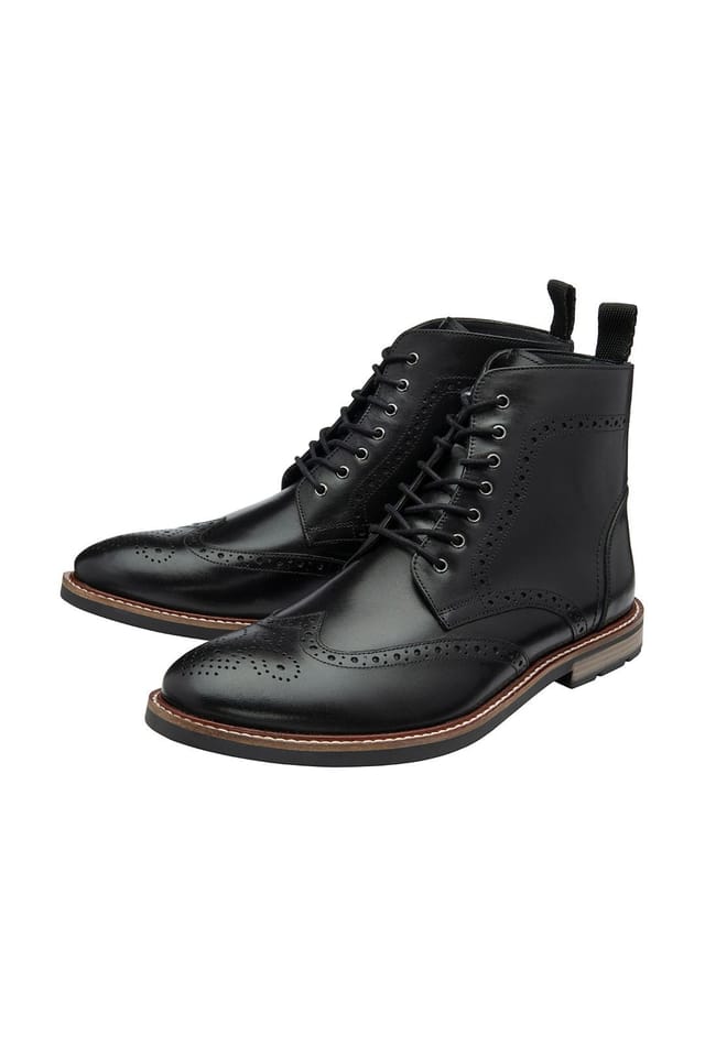 Frank Wright Frank Wright Men's 'Corby' Leather Lace-Up Boots in Black - 2