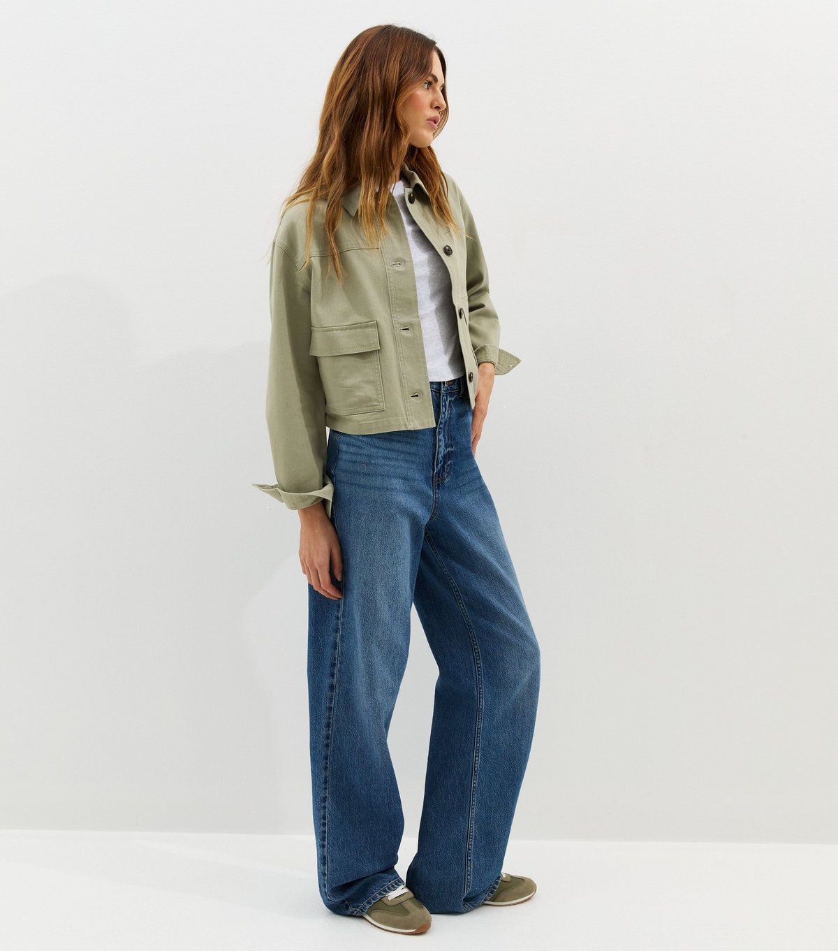 New Look Women's Light Khaki Flap Pocket Cotton Shacket New Look - 2