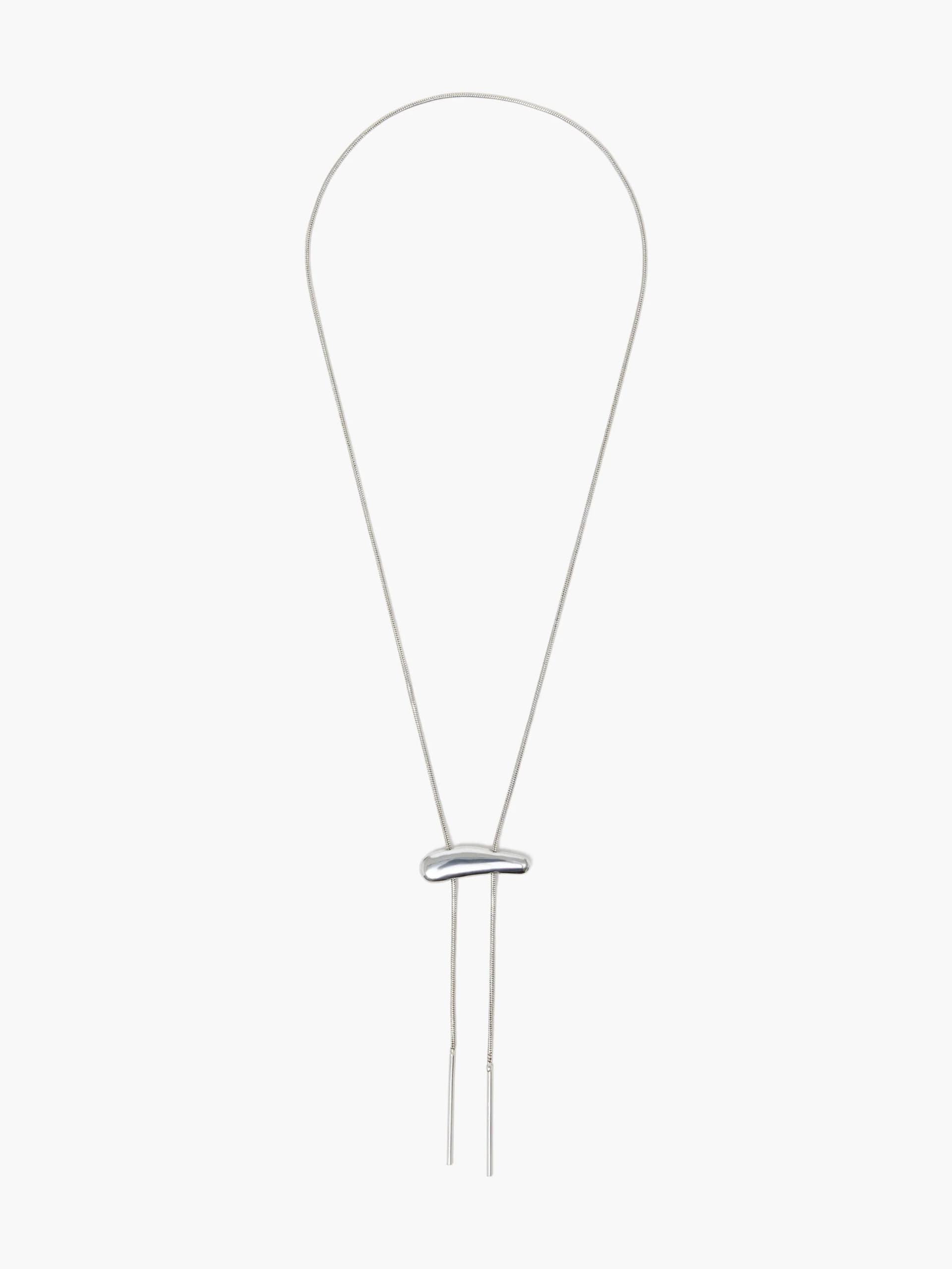 French Connection Western Slider Lariat Necklace Silver