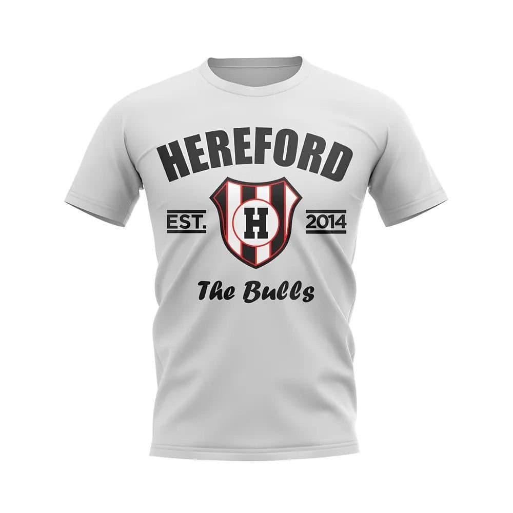 Hereford Hereford Men's Personalised Established Football T-Shirt in White