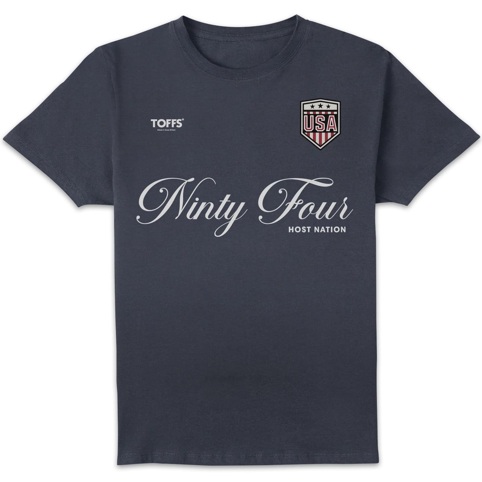 Toffs Football Toffs Football Men's Retro Soccer Football Ninty Four Host Nation T-Shirt - Navy