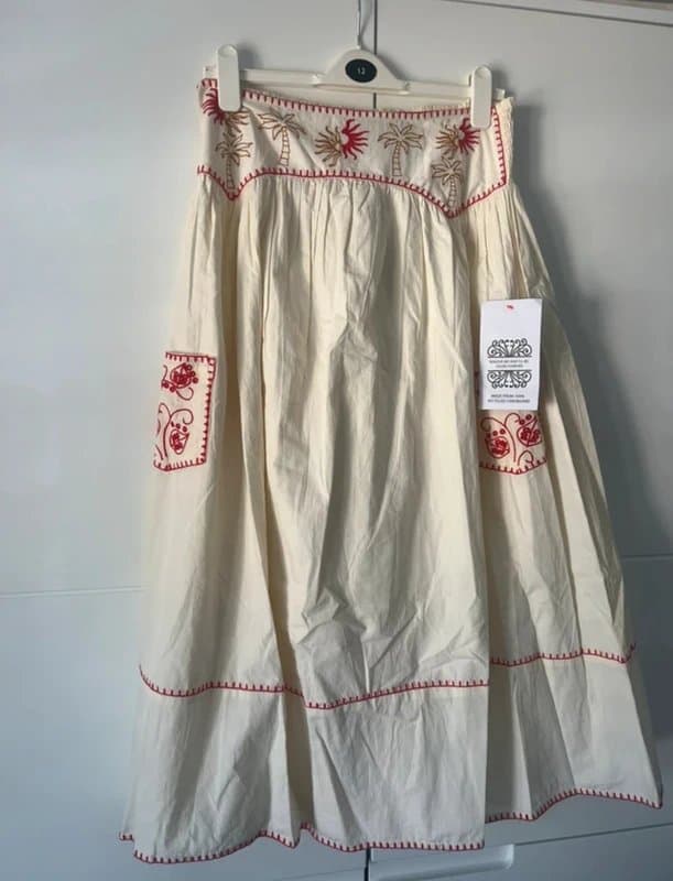 Never Fully Dressed Never fully dressed cute cream and red pollenca skirt