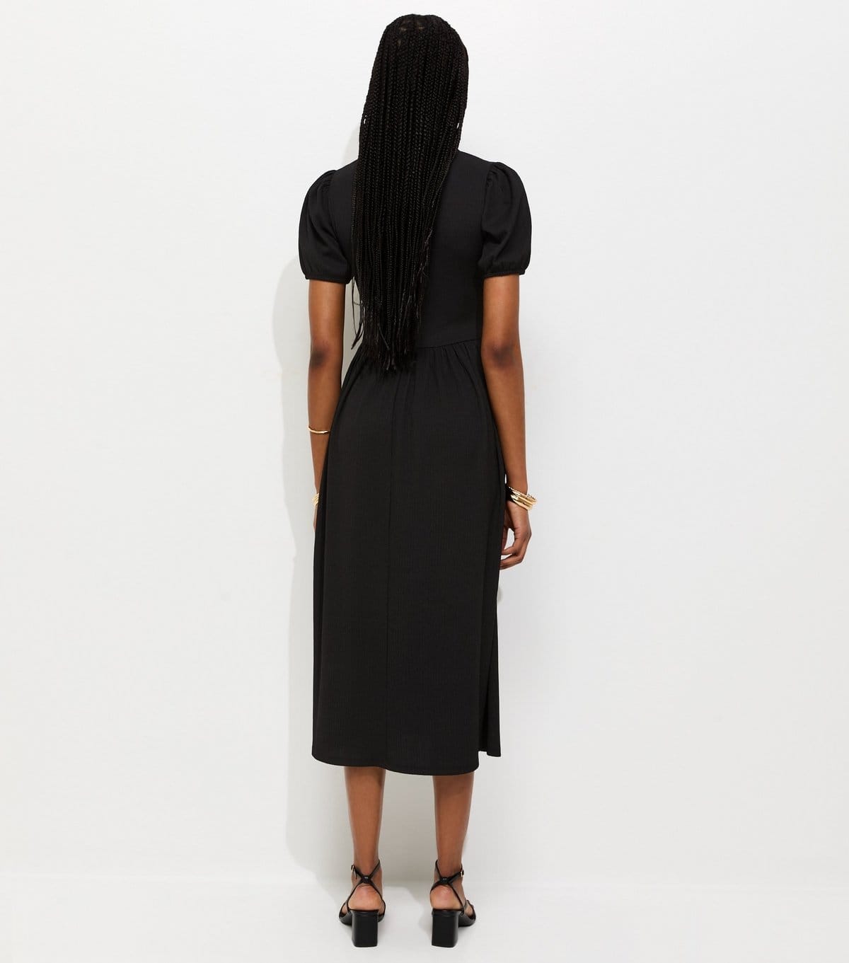 New Look Women's Black Crinkle Short Sleeve Midi Dress New Look - 4