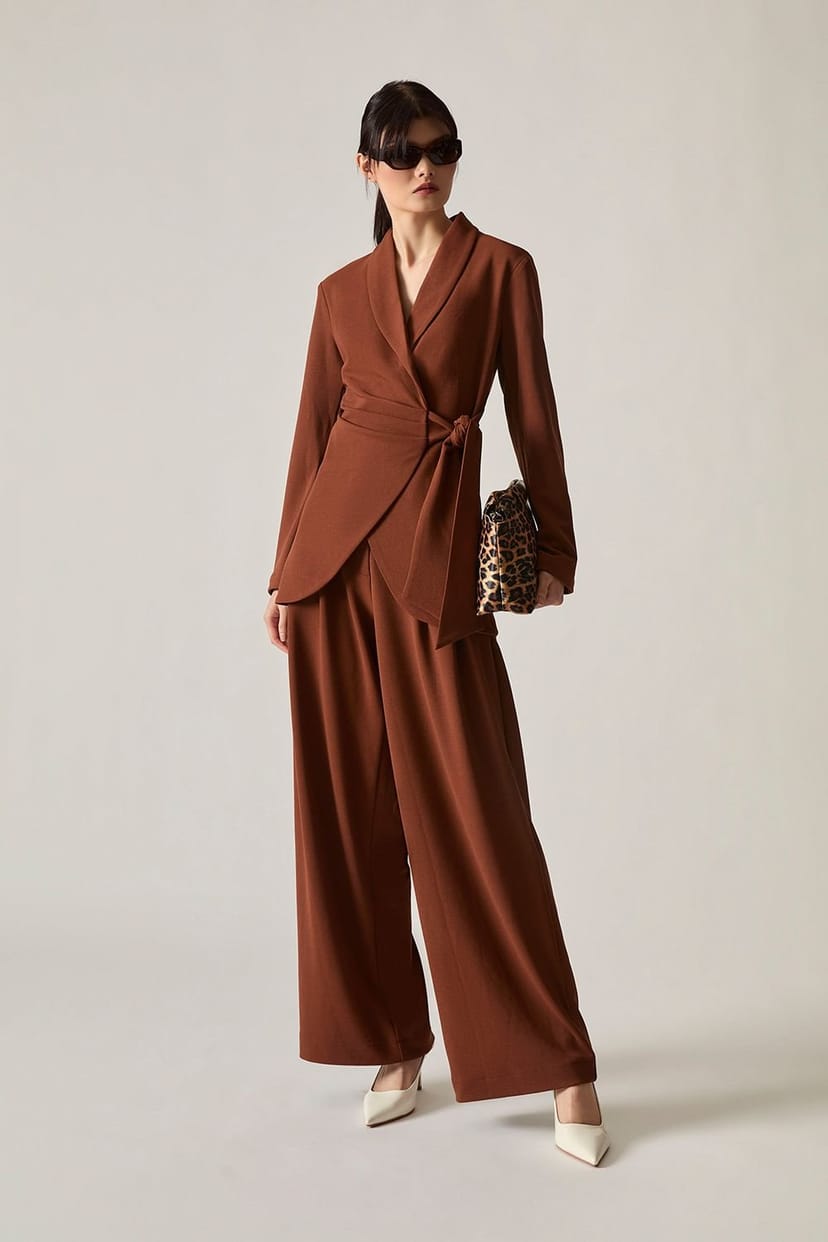 James Lakeland James Lakeland Women's Rust Side Sash Blazer in Brown - 1