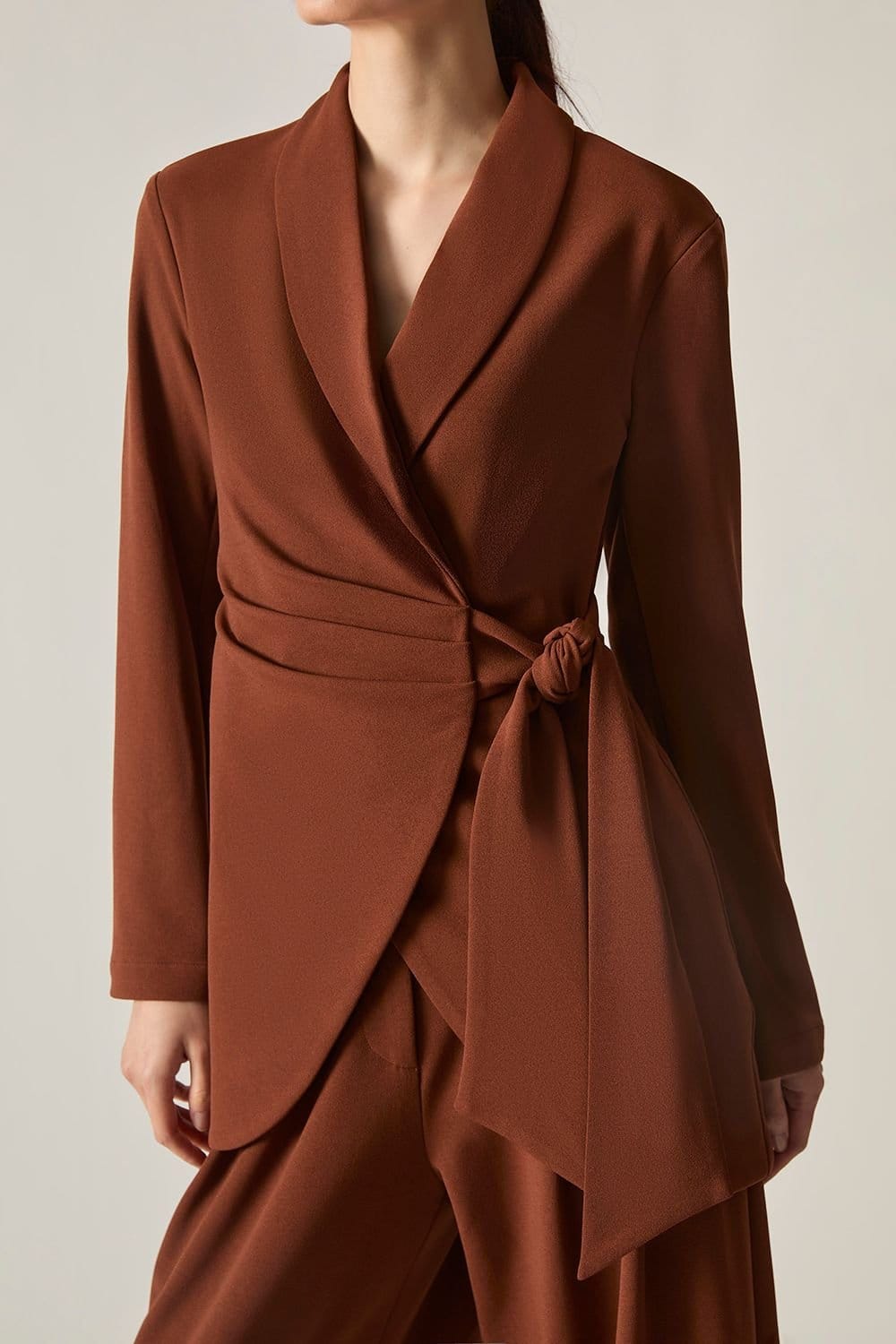 James Lakeland James Lakeland Women's Rust Side Sash Blazer in Brown - 4