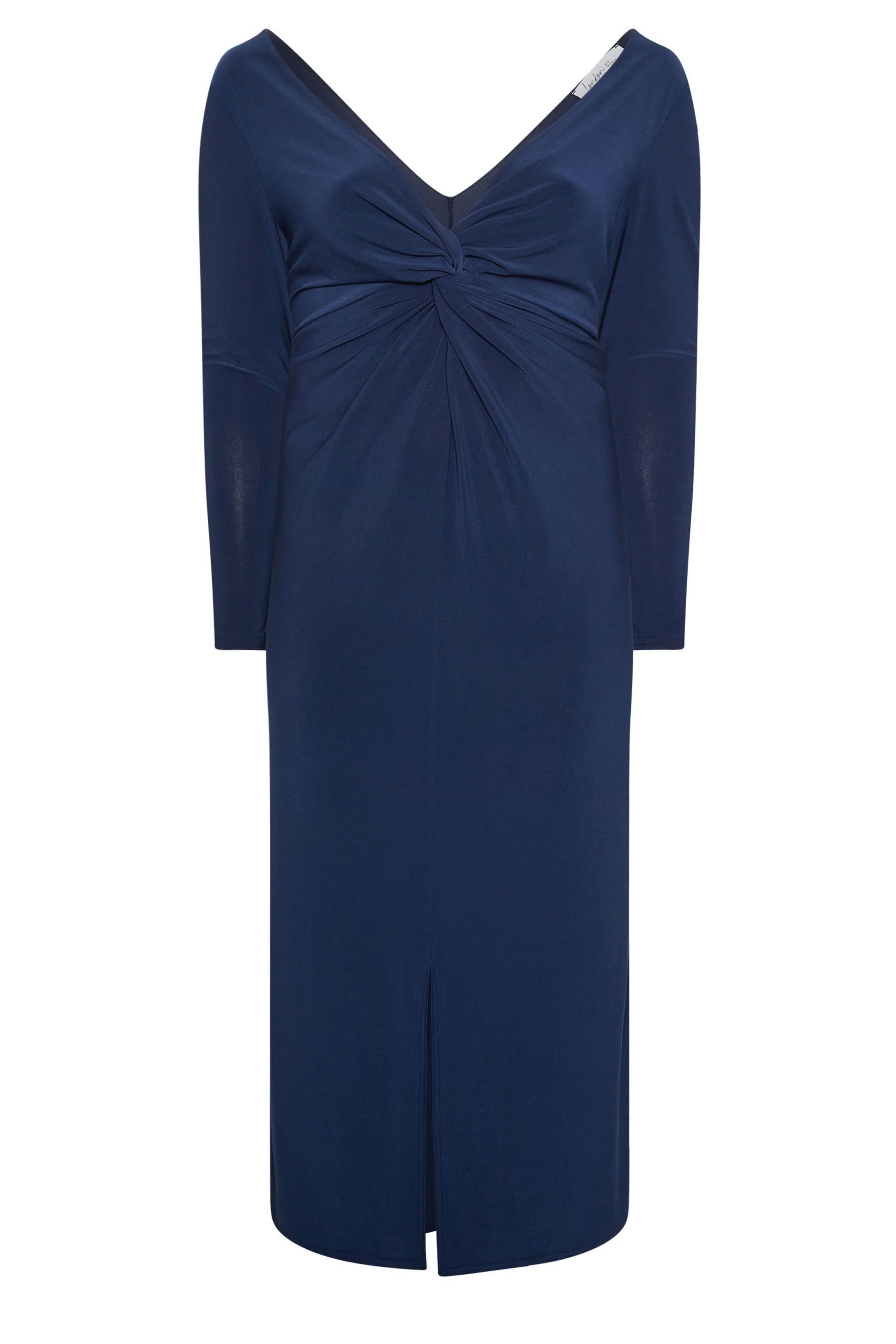 Yours Yours Women's Knot Front Maxi Dress in Mid Navy - 2