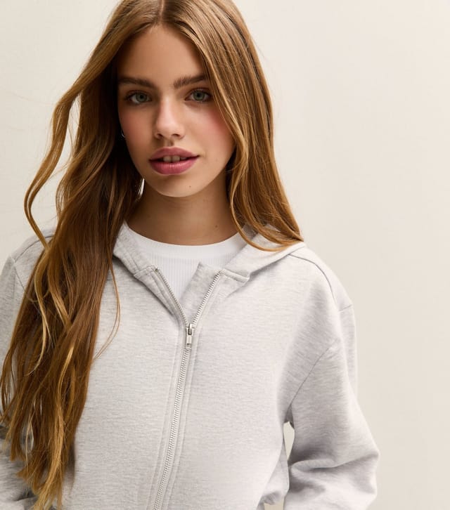 New Look Girls' Grey Zip Through Hoodie New Look - 2