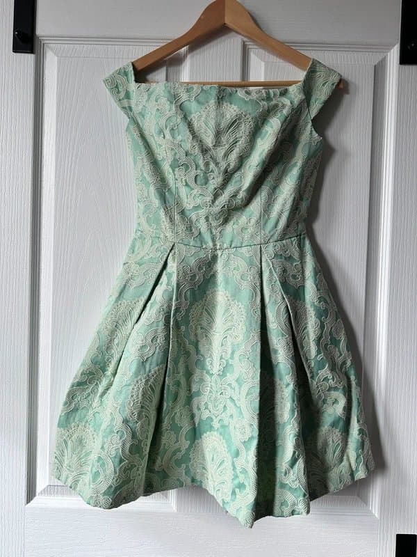 Topshop Jacquard floral bardot mini dress. 10.