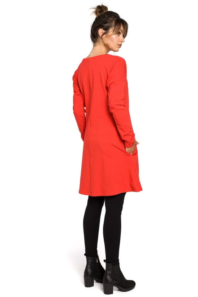 Love Lace Love Lace Women's Feminine Trapeze Long Sleeve Tunic Top in Red - 3