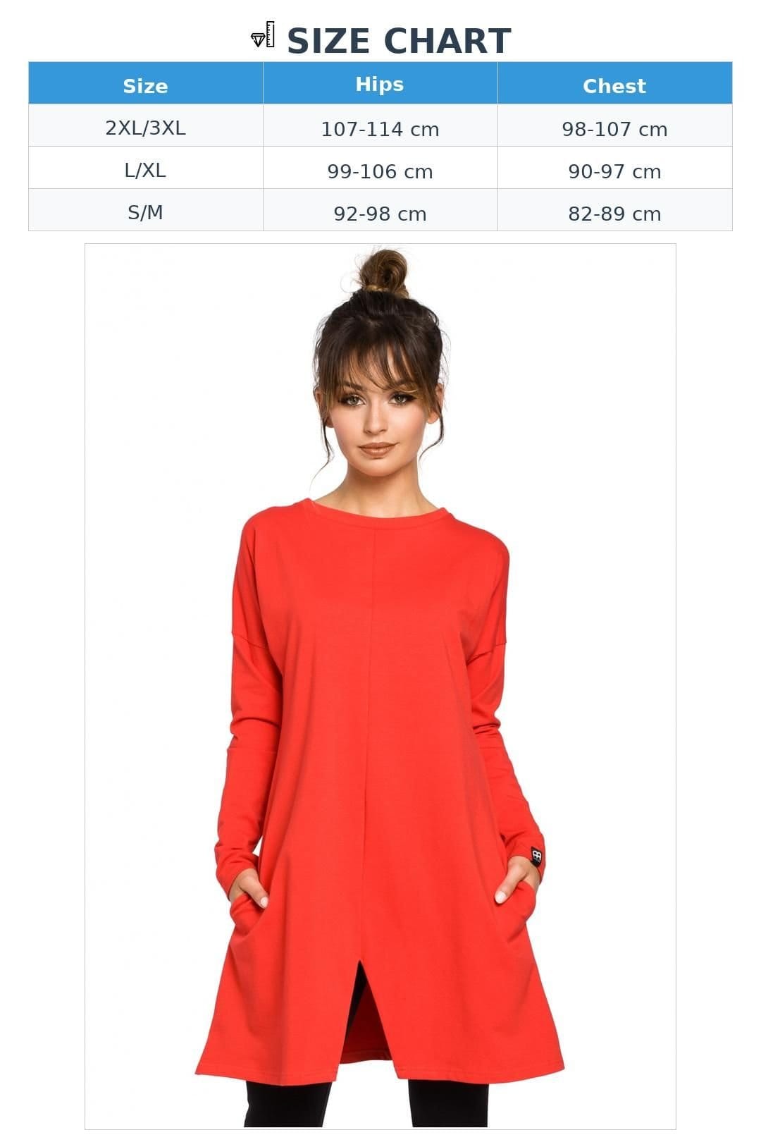 Love Lace Love Lace Women's Feminine Trapeze Long Sleeve Tunic Top in Red - 4