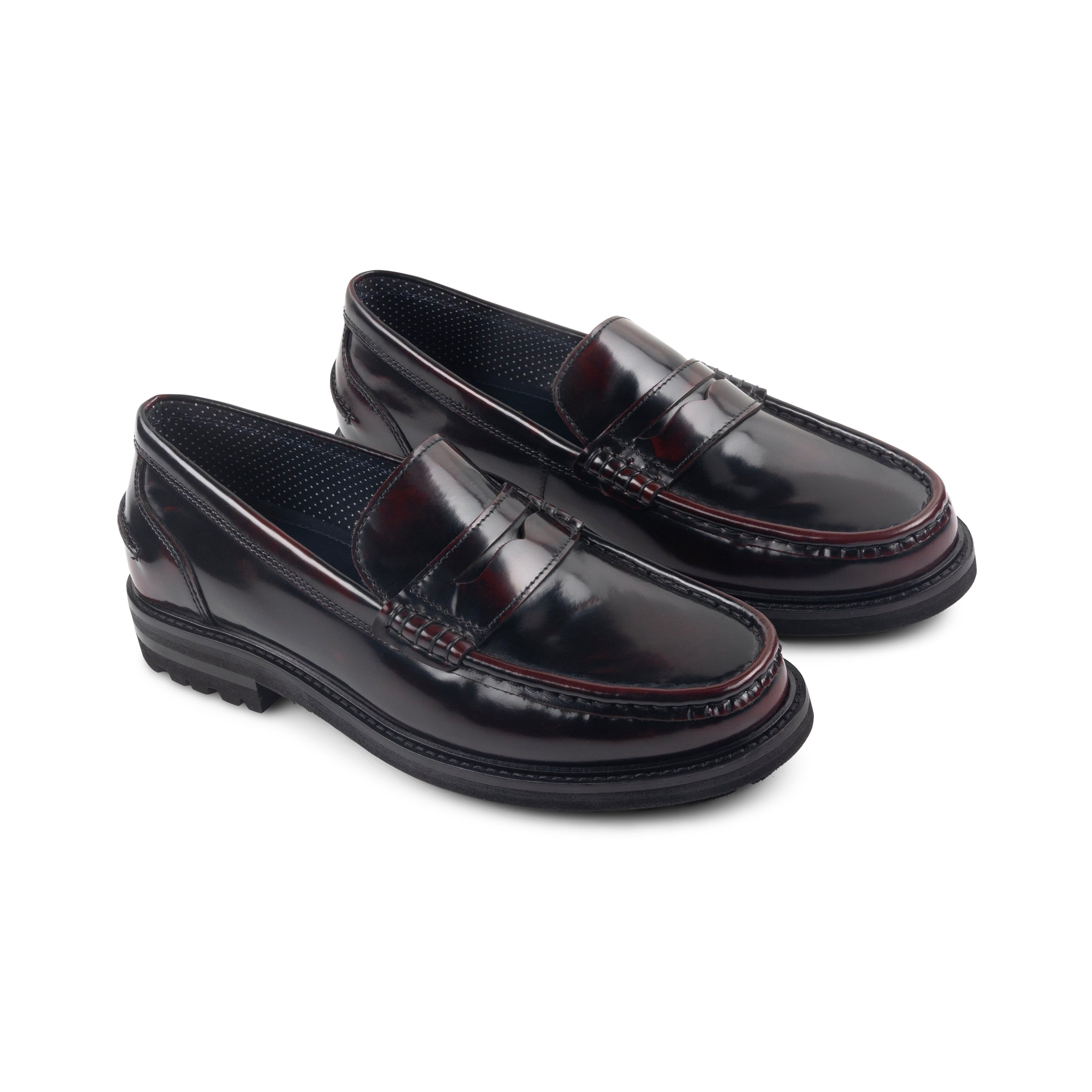 Amen Shoes Amen Shoes Men's Antrim Leather Formal Loafers in Burgundy - 2