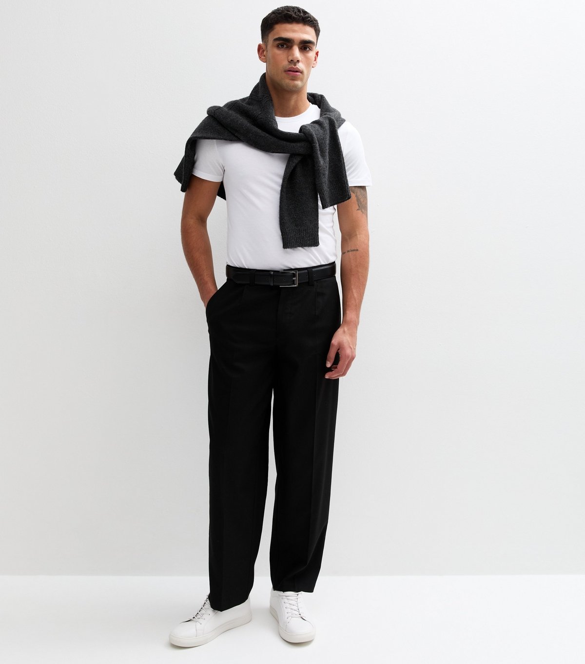 New Look Men's White Cotton Muscle Fit T-Shirt New Look - 3