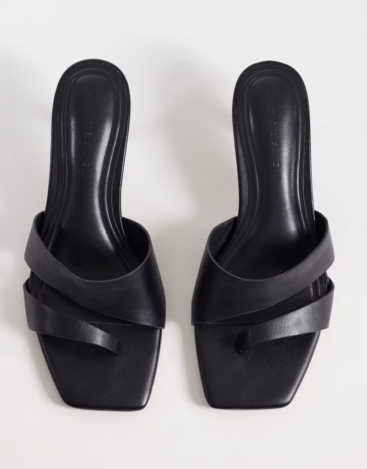 ASOS ASOS DESIGN Harlee asymmetric double strap mules in black - 1