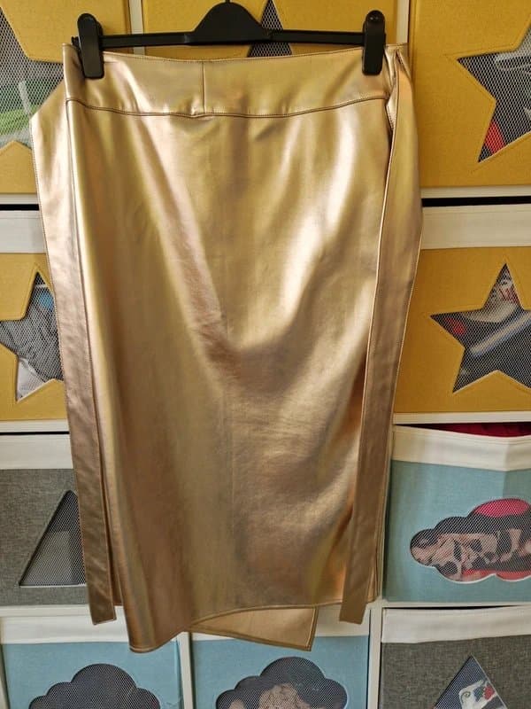 Never Fully Dressed Never fully dressed women's Gold Vegan Leather Jaspre Skirt size 16