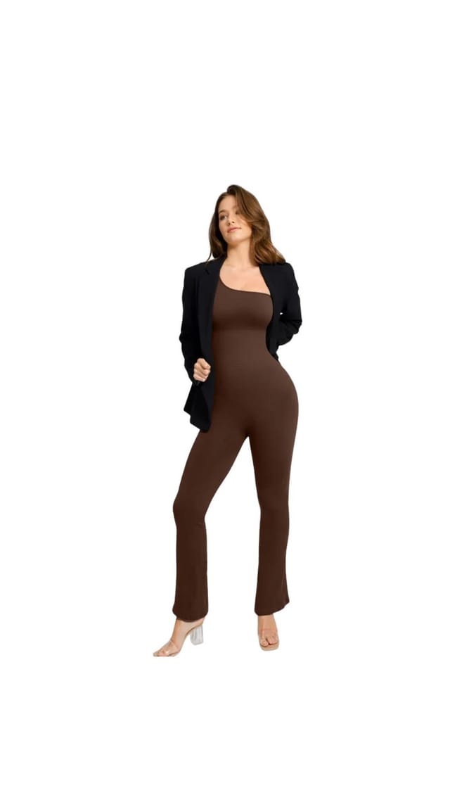 GWB Shapewear GWB Shapewear Women's Sculpt Me One Hand Jumpsuit in Brown - 2