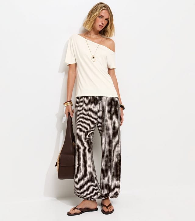 New Look Women's Cream Jersey Off The Shoulder Top New Look - 3