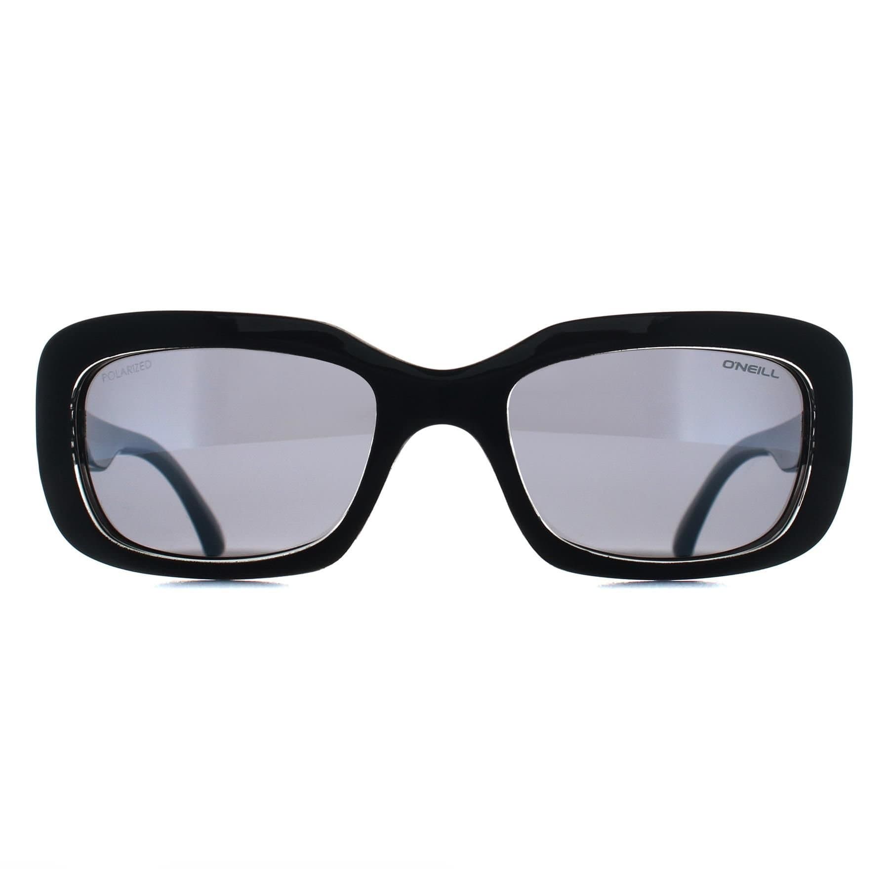 ONeill O'Neill Women's Rectangle Black Silver Mirror Polarized ONS-9012