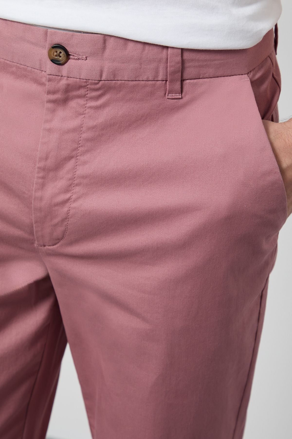 Burton Burton Men's Pink Slim Fit Chino Trousers - 4