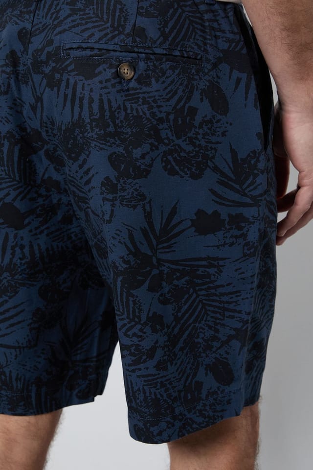 Maine Maine Men's Navy Printed Chino Shorts - 2